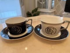 Noritake コーヒーカップ＆ソーサー 2客セット 薔薇柄 ゴールドラインのサムネイル