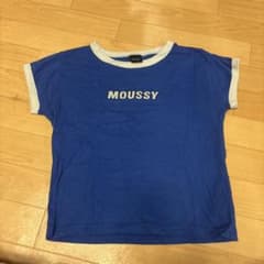 MOUSSY 青色 ロゴ入り Tシャツのサムネイル
