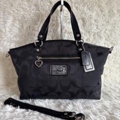 COACH Poppy Signature 2Way Tote Bag y2k - メルカリ