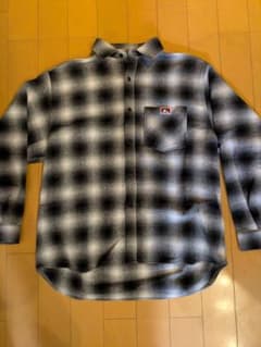 ​【00s】ベンデイビス オンブレチェック ネルシャツ XL 黒白のサムネイル