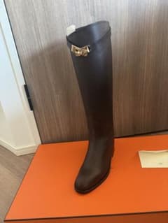 新品 新作エルメス ジャンピング ブーツ 36 モカ色 金具ゴールド