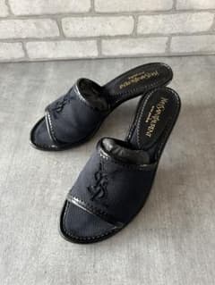  イヴ・サンローラン　オープントゥミュール ブラック　正規品　箱あり YSL イヴ・サンローラン オープントゥミュール ブラック 正規品 箱あり