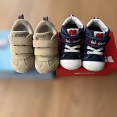 [상자 있음] MIKI HOUSE & asics 아기 신발 2 다리