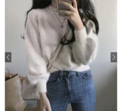 ニット 白 レディース ふわふわのサムネイル