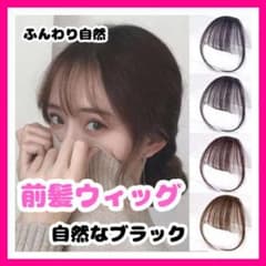 前髪ウィッグ シースルー バング ブラック アレンジ 韓国 ぱっつん