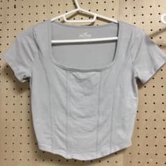 Hollister スクエアネック Tシャツ ライトブルーのサムネイル