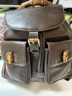 GUCCI グッチ バンブー リュック レザー ダークブラウン Vintageのサムネイル