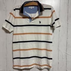 U.S. POLO ASSN. ポロシャツ ボーダー L メンズ ゴルフ 男のサムネイル