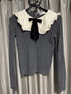 ZARA ベルベットリボン　ニットセーターのサムネイル
