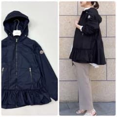 MONCLER サルセル フリル ナイロン ブルゾン ジャケット ネイビー 0 