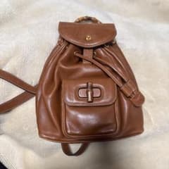 GUCCI バンブー レザー リュックサック ブラウンのサムネイル