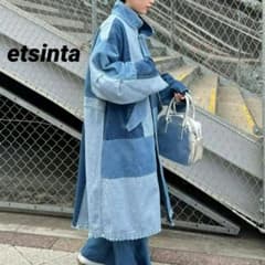 etsinta エシンタ デニムパッチワークモッズコート etsinta エシンタ デニムパッチワークモッズコート - メルカリ