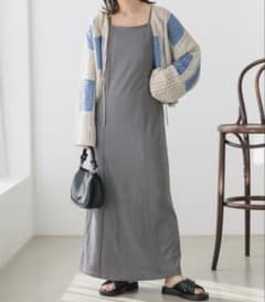 Kastane ポンチキャミワンピース ロング丈 グレー