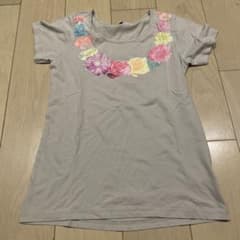 Women's short-sleeved T-shirt with floral print, size L