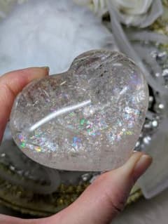 お決まり品　♡ピンクアゼツライト（通称） ピンククリアクォーツ♡ ダイヤ型 ピンクアゼツライト（通称） ピンククリアクォーツ ハート 虹 天然石