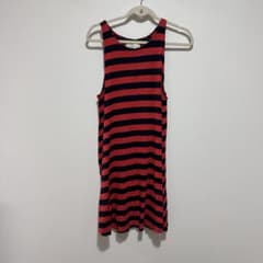 Abercrombie & Fitch 赤と紺のストライプキャミワンピース M