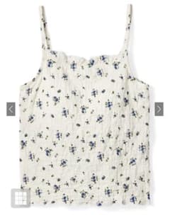 GRL パット付き小花柄シワ加工キャミソール[dk885]のサムネイル