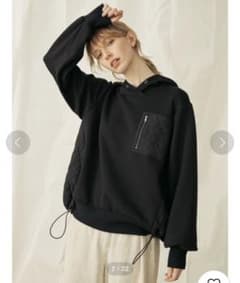 cotorica キルティング切り替えパーカー　BLACKのサムネイル