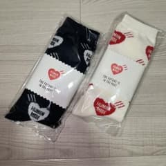 新品 HUMAN MADE ソックス2足 L(25-27cm) 白赤黒白のサムネイル