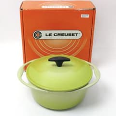 【美品】LE CREUSET　ココット ロンド フルーツグリーン 22cm 美品☆LE CREUSET ココット センセーション フルーツグリーン 22cm