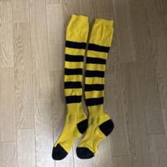 サッカー用ハイソックス 黄色と黒 20-22cのサムネイル