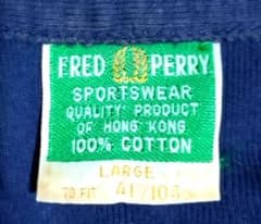 FRED PERRY ジップアップ ネイビーシャツ 80'sヴィンテージ　香港製