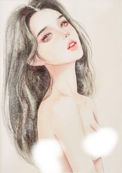 手描きイラスト 水彩原画 ロングヘアの女の子315 - メルカリ