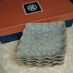 たち吉 紅貫入 銘々皿 ５枚 新品未使用のサムネイル