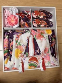 子供用 着物セット 花柄 紫のサムネイル