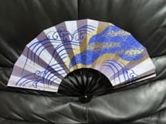 扇子 29cm 金縁波 金青海波 パール 舞扇子 舞踊 大衆演劇 着物 和装