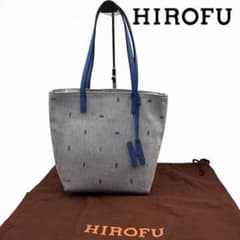 極美品 ヒロフ ジータ ジャガード トートバッグ Hロゴチャーム 肩掛け 