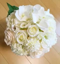 結婚式 ブーケ ブートニア ホワイト ナチュラルのサムネイル