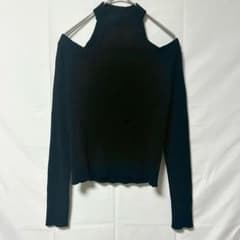 Meme Select Open Shoulder Cut and Sew Top, Black, Size F, Fashionable