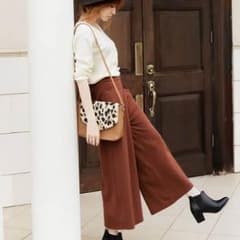 フレア ワイドパンツ ガウチョ ハイウエストのサムネイル
