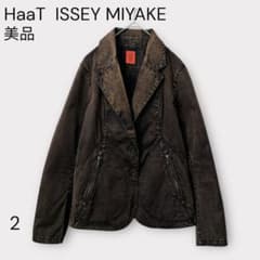 【ハート イッセイミヤケ】立体裁断テーラードジャケット/良品/製品染め/洗い加工 ハート イッセイミヤケ 立体裁断テーラードジャケット/良品/製品染め