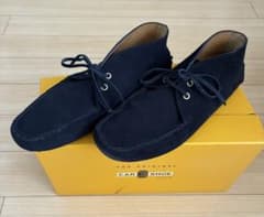美品CAR SHOE 伊製スエード ドライビングチャッカブーツ ネイビーのサムネイル