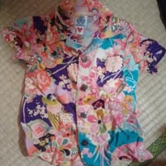 Natural Boo ちりめん半袖シャツ 花柄 Sサイズのサムネイル