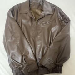 ブラウン PUレザー ジャケット Lのサムネイル