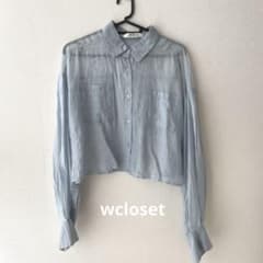 W CLOSET ライトブルー クロップドシャツのサムネイル