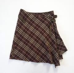 バーバリーブルーレーベル✨巻きスカート チェック ウール ラップ