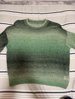 グラデーショングリーン ニットセーター 古着 秋服冬服のサムネイル
