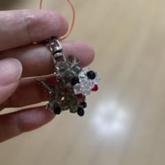 ビーズ細工 犬モチーフ ストラップのサムネイル