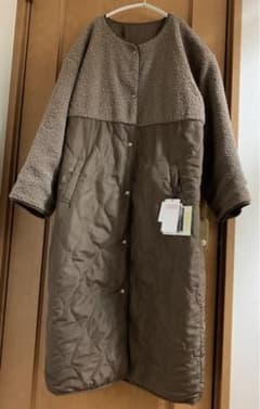 【新品】Flash blue  ボア ロングコート ベージュ Lのサムネイル