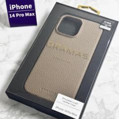 新品未開封 本革 iPhone14ProMax シュランケン背面ケース ベージュのサムネイル