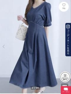 ウエスト切替VネックデニムワンピースM 「MARIAセレクト」のサムネイル