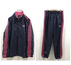 00s y2k adidas ナイロン セットアップ vintage B系 00s adidas ナイロン セットアップ y2k ネイビー×ピンク L レア