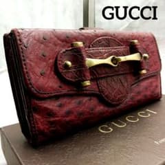 ✨激レア✨ オールド グッチ オーストリッチ ホースビット 長財布 レッド ✨激レア✨ オールド グッチ オーストリッチ ホースビット 長財布