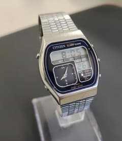 CITIZEN　デジアナ　黒文字盤　丸型　 稼働品 CITIZEN デジアナ 丸型 紺黒文字盤 稼働品 - メルカリ