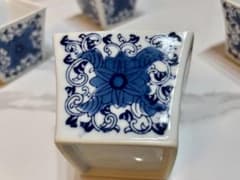 和食器 角小鉢 4個 有田焼 幸楽窯 藍染風 染付 青、紺色のサムネイル