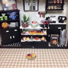 かにかま子様専用ミニチュアハンドメイドケーキ屋さん1号店Black色のサムネイル